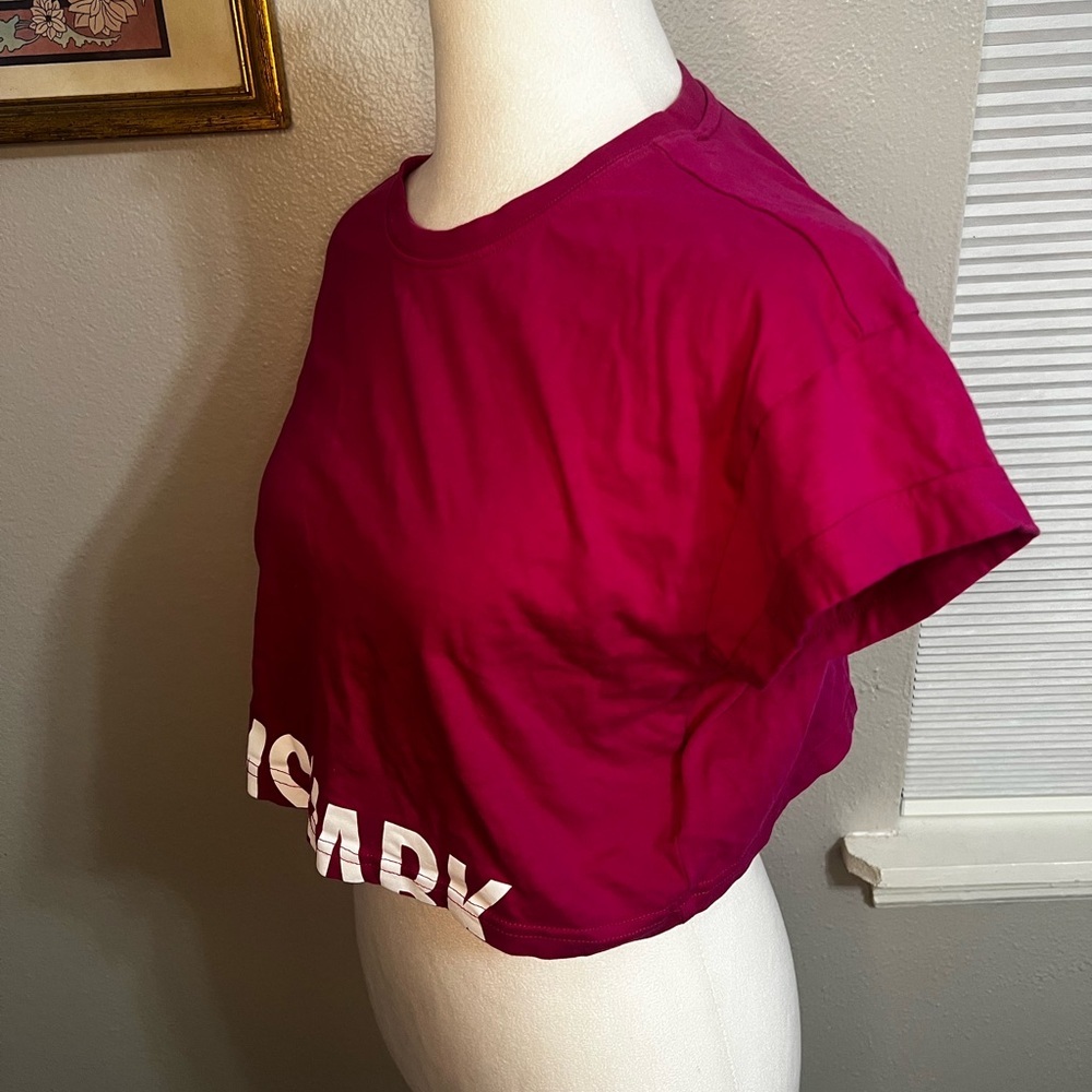 Gymshark Women's Cropped Logo Tee - Raspberry Pink medium - Picture 4 of 13